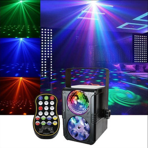 Mini projecteur LED laser à sept couleurs rotatif en forme de nid d'abeille, boule magique, ciel étoilé, lumière décorative d'ambiance pour piste de danse musicale - Product Image 1