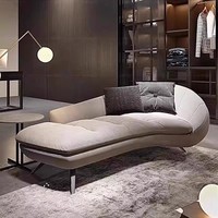 Chaise longue inclinable modulaire de style minimaliste italien avec tissu en velours flocon de neige pour le salon