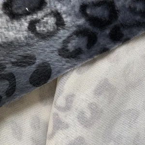 Warp Knitted Polyester Velboa Plush Fabric Animal Print Velvet Fabric for Garment
