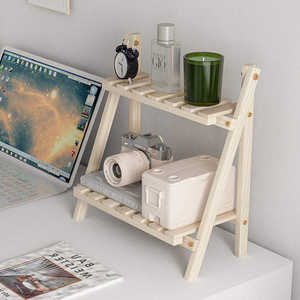 Estante de Almacenamiento de Madera de Doble Capa Tallada Ecológica de Estilo Moderno, Tipo Independiente, Mayorista de Madera - Product Image 2