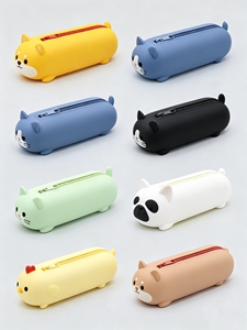 Pochette à crayons en silicone doux au toucher avec logo personnalisé, grande capacité, légère, imperméable, organiseur de papeterie, approvisionnement en gros - Product Image 6