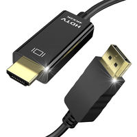 Câble adaptateur DP vers HDTV plaqué or 1,8 m (6 pieds) 4K x 2K, mâle vers mâle, convertisseur pour PC portable