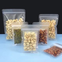 Sac à fermeture éclair plat mat réutilisable de qualité alimentaire, prix d'usine, pochette transparente givrée pour noix, fruits secs, Snack, thé