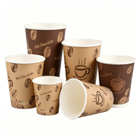 Gobelets à café jetables personnalisables en papier biodégradable simple couche, imperméables et durables, sur mesure pour restaurants