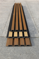 Revestimiento de Pared Exterior de Madera Compuesta WPC y Revestimiento de Techo Decorativo, Panel de Pared WPC Acanalado