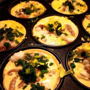 Sartén Antiadherente de Aluminio Fundido, Utensilios para Hornear, Sartén para Panqueques Redonda de 7 Agujeros, Molde para Pastel con Tapa de Vidrio Transparente - Product Image 6