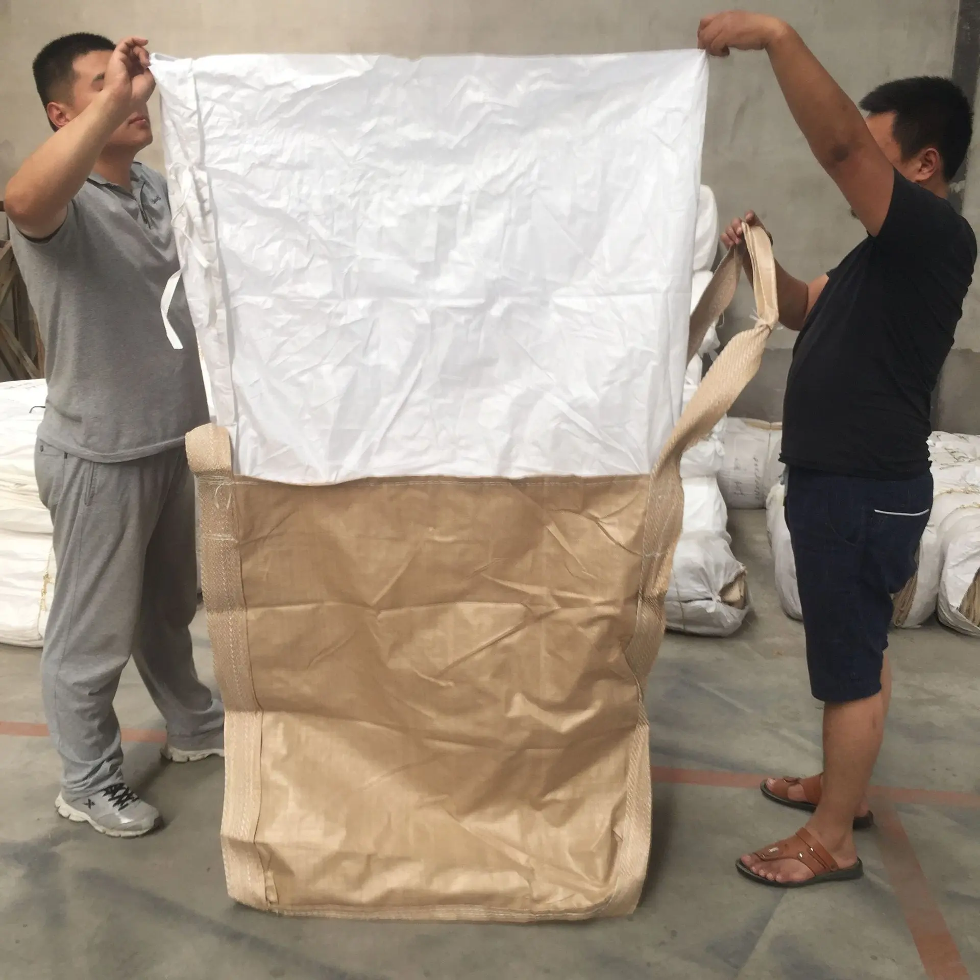 Polipropileno FIBC Big Bag Bulk Sack 1 Ton 1000kg Super Jumbo Sand Fertilizer Feed Bag PP Woven Container Bag