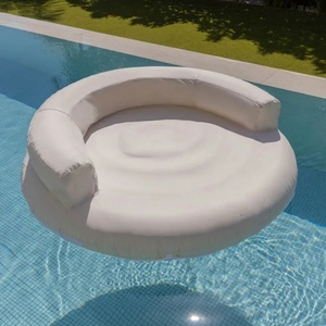 เก้าอี้ลอยน้ำเป่าลม PVC สีเบจสุดหรู รับน้ำหนัก 100-500 กก. สำหรับสระว่ายน้ำกลางแจ้ง ผ่อนคลาย อาบแดด รับผลิตตามแบบ OEM สีและโลโก้ตามสั่ง - Product Image 1