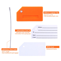 Étiquette de bagage en PVC et silicone durable, format standard, avec sangle métallique, pour étiquette de valise, carte d'embarquement et logo, la plus vendue en gros