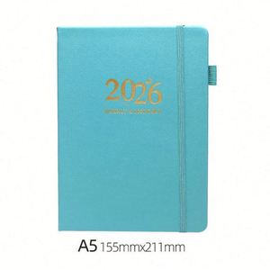 Agenda Diaria Personalizada 2026, Cuaderno de Cuero PU A5, Tapa Dura, Diario Anual - Product Image 6