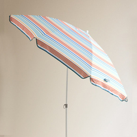 Parasols de plage portables à rayures roses pour l'extérieur, avec cadre en fibre de verre, résistants au vent, et sac de transport assorti – Vente en gros
