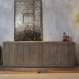 ארון צד עץ אלון מלא יוקרתי עבור חדר מגורים ריהוט ריפוד בעבודת יד עם פרטים מוקפד - Product Image 1