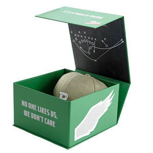 Boîte à Chapeau Carrée Magnétique Personnalisée avec Impression Numérique, Boîtes d'Emballage Vertes en Carton Rigide Sur Mesure pour Casquettes Snapback et Casquettes de Baseball - Product Image 4
