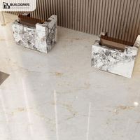 Buildgres Grande Dalle 1200x2400 Pierre Frittée Format Mur Carreaux de Marbre Blanc Sol Porcelaine Glaçure Grande Dalle Carreaux pour Sol