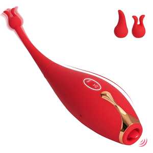 Masajeador de Clítoris con Lengua Vibradora de 10 Velocidades, Edición Roja, Recargable por USB, Impermeable IPX6, para Uso Diario, Triple Diversión - Product Image 2