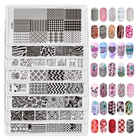 Fannai XY-Z Plaque de Stamping Personnalisable en Acier Inoxydable Durable pour Nail Art, Motifs Dentelle, Fleur, Papillon