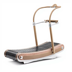 Tapis de course manuel pliable haut de gamme à cadre en bois courbé, sans moteur, auto-alimenté, équipement de fitness cardio Mz-8601, design incurvé - Product Image 5