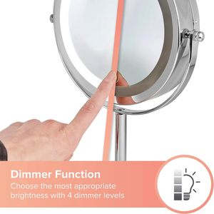 1x/3x/5x Magnification Double Sided Salon Style Iron Frame Glass LED Round <b>Table</b> Desk Makeup <b>Mirror</b> with Light for Living Room - Product Image 5