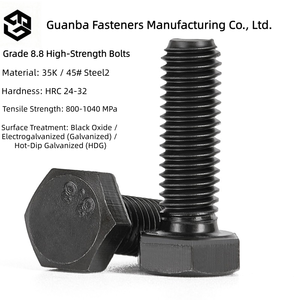 Bulloni a Testa Esagonale DIN 933 Grado 10.9 Zincati in Acciaio al Carbonio per Applicazioni Edili Misure M10 <span class=keywords><strong>M12</strong></span> M14 M16 M18 M20 M22 - Product Image 1