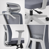Chaise de bureau à dossier haut avec dossier en maille respirante, soutien lombaire intégré et siège rembourré pour le bureau