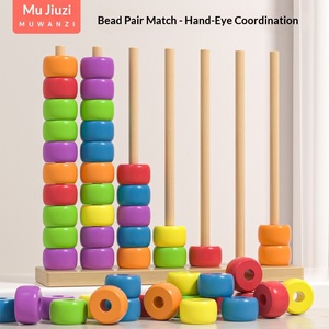 Cuentas <span class=keywords><strong>de</strong></span> Madera Coloridas, Rompecabezas para Bebés, Educación Temprana, Desarrollo <span class=keywords><strong>de</strong></span> la Inteligencia, Soporte <span class=keywords><strong>de</strong></span> Cálculo, Entrenamiento <span class=keywords><strong>de</strong></span> Coordinación Mano-Ojo - Product Image 2