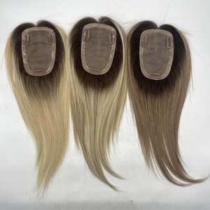 <span class=keywords><strong>CA</strong></span> yeni moda 100% çin saç ipek Topper 3.6x5.6 inç Balayage renk vurgulamak el bağlı inceltme saç kadınlar için 12 inç - Product Image 4