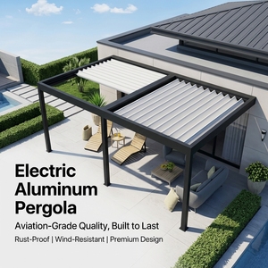 Pérgola Cantilever de Aluminio con Poste Único y Techo Ajustable de Lamas para Patio Exterior, Estructura de Sombra para Terraza de Piscina, Jardín y Patio Trasero - Product Image 1