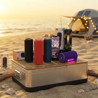 Tendance 2026 : Enceinte portable 5.3 en métal avec éclairage LED, modes de lecture multiples, chargement Type-C pour camping et fêtes à la plage