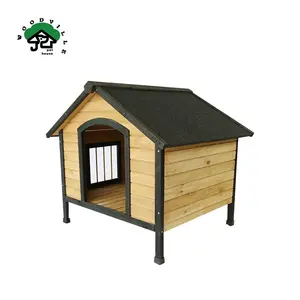 Custom all'interno del tetto impermeabile in legno grande casa per cani di lusso lavabile cuccia per cani