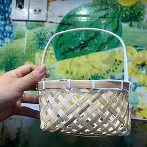 Handmade Bamboo <b>Basket</b> Vietnam Bamboo Fruit <b>Basket</b> <b>Egg</b> <b>Basket</b> Natural Woven Storage <b>Basket</b> OEM Supplier - Product Image 1