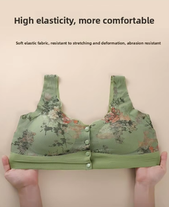 Biancheria intima da donna <span class=keywords><strong>con</strong></span> <span class=keywords><strong>apertura</strong></span> frontale, per madri di mezza età, reggiseno Wireless, Mesh, traspirante, taglie forti - Product Image 6