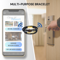 Bracelet intelligent NFC en cuir de coque de noix de coco avec boucle magnétique RFID 13,56 MHz, étanche, personnalisable, cadeau d'affaires OEM/ODM