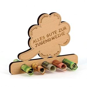 Ornement trèfle à quatre feuilles en bois gravé pour jeunes, idéal pour les garçons et les filles, parfait pour les fêtes de remise des diplômes – Nouveauté très prisée pour la saison des diplômes - Product Image 1