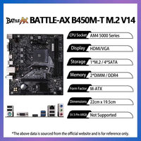 Motherboard Baru Warna-warni B450M-T M.2 V14 Chipset AMD B450 AM4 M-ATX Desktop dengan VGA 64GB Ganda