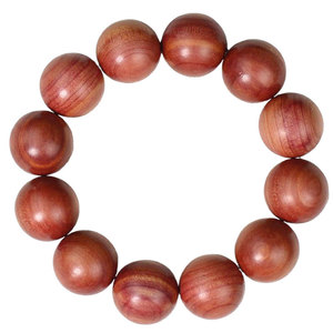 Cypress Wood <b>Bracelet</b> 108 Beads Single Loop Unisex Religious Ceremony Jewelry <b>Red</b> Cypress Natural Polishing - Product Image 4