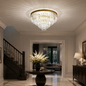 Lustre moderne pour salon, hôtel, décoration, grande suspension en cristal, luminaire de plafond à montage en surface - Product Image 1