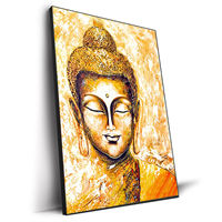 YOOFAN Art mural abstrait moderne Bouddha bleu sur toile, huile sur toile, pour salon, décoration intérieure