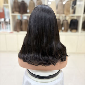 Peluca de Cabello Humano 100% <span class=keywords><strong>Natural</strong></span> Negro de 14 Pulgadas, 13x4 para HD, Cabello Europeo Virgen sin Procesar para Mujeres, con Pegamento, Prótesis Capilar - Product Image 3