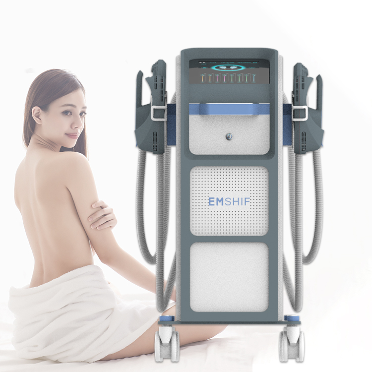 Máquina de escultura corporal profesional enfocada en electromagnetismo con 4 manijas de RF para construcción corporal y escultura corporal para adelgazamiento