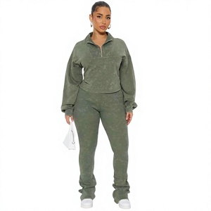 Wholesale Cheap Winter Lace Streetwear Pullover Tracksuits for <b>Women</b> Custom Embroidery Logo Breathable Sweat suit - Product Image 1