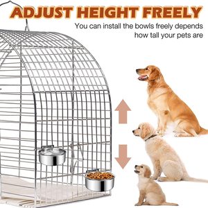 Bol pour chien en acier inoxydable, bols pour nourriture et eau pour chien, anti-déversement, bol suspendu pour animaux de compagnie avec vis pour cage, distributeur de nourriture pour chien - Product Image 3