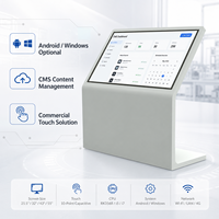 Kiosco con Pantalla Táctil en Forma de L de 32-55 Pulgadas, Señalización Digital Interactiva con Soporte de Piso, Android Windows CMS, Animación Interior, 1 Año de Garantía