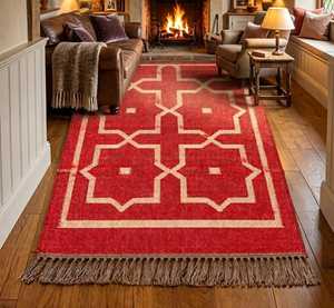 Geometric Kilim Handwoven Wool Jute Southwestern Tribal <b>Runner</b> <b>Rug</b> Boho Farmhouse Carpet Rustic <b>Hallway</b> Floor Decor for Home - Product Image 1