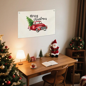 ธงผ้าใบลายต้นคริสต์มาสขนาด 2.5*1.6 ฟุต มาพร้อมกับหัวเข็มขัดทองแดง 2 อัน - Product Image 6