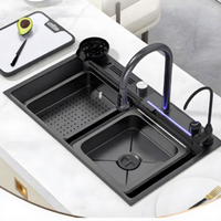 Évier de cuisine rectangulaire en acier inoxydable fait main, à poser sur comptoir, poli, à cuve unique, station de lavage multifonctionnelle