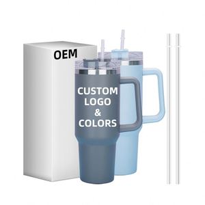 Wholesale 40Oz Mug Stainless Steel Tumbler <b>Cups</b> Vacuum Insulated Travel Coffee <b>Cup</b> <b>With</b> <b>Straw</b> Handle - Product Image 3