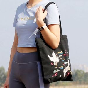 Customization High Quality Clothing Zipper Reusable Cotton Canvas Shopping Tote <b>Bags</b> with Inner Pocket and Zipper - Product Image 3