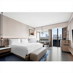JW marriott personnalisé moderne de luxe chambre à coucher ensemble de meubles cinq étoiles hôtel resort villa lobby bois standa - Product Image 1