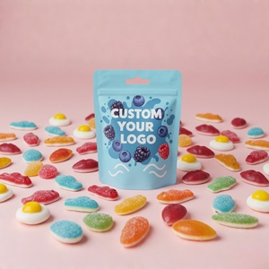 Sacs en mylar holographique personnalisés de 3,5 g, debout, refermables, avec fermeture éclair, sachets pour bonbons, emballage pour produits comestibles, logo imprimé - Product Image 2