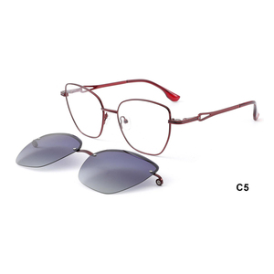 Gafas de Sol Magnéticas de Moda al por Mayor, <span class=keywords><strong>Clip</strong></span> para <span class=keywords><strong>Monturas</strong></span> de Gafas para Mujer, <span class=keywords><strong>Monturas</strong></span> Ópticas de Metal <span class=keywords><strong>con</strong></span> <span class=keywords><strong>Clip</strong></span> para Lentes de Sol - Product Image 5